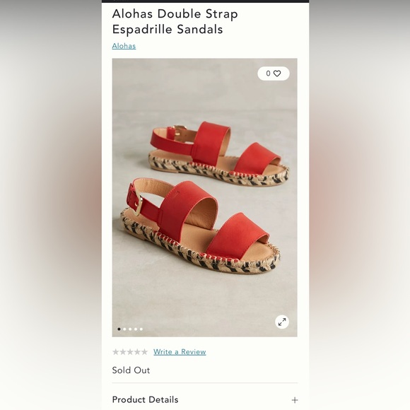 40 Anthropologie ALOHAS 2 strap Espadrille SPAIN sandals Red Leather 70s vibe - Picture 2 of 8
